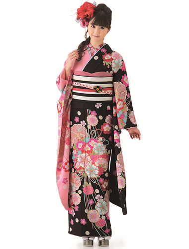 優子　ピンク黒花だまり